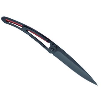 Coltello di chiusura Deejo Black tattoo red beech Lion