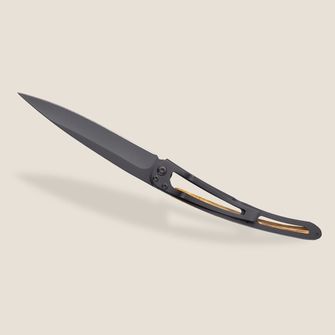 Coltello di chiusura Deejo Tattoo Legno d&#039;ulivo nero Virgo