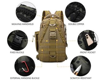 DRAGOWA TACTICAL Zaino a tracolla singola Charlie 20 L, kaki