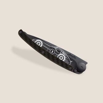 Coltello di chiusura Deejo Tattoo Nero carbonio Auto da corsa