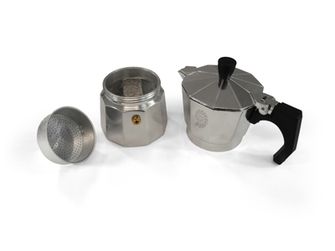 Origin Outdoors Macchina da caffè espresso per 9 tazze, acciaio inox