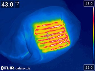 Grüezi-Bag Feater Fodera per sacco a pelo riscaldata con interfaccia USB blu