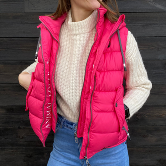 Navahoo KASSIDY Gilet con cappuccio da donna, rosa