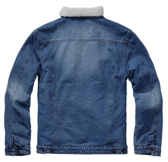 Brandit Giacca in denim Sherpa con pelliccia, blu