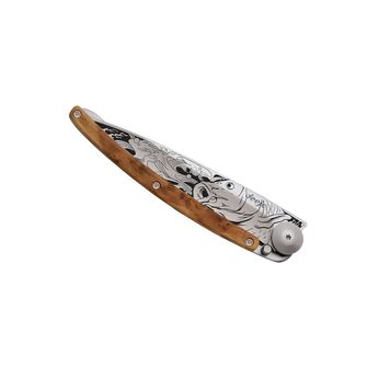 Coltello di chiusura Deejo Tattoo legno Carp