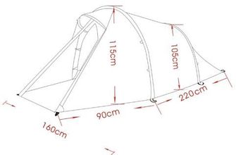 MFH Tenda &quot;Falkenstein&quot; per 2 persone, Oliva 310 x 115 x 160 cm