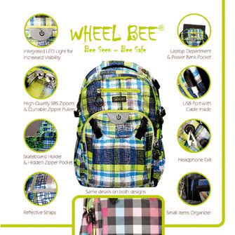 Zaino Bee Wheel Bee LED 30 L, multicolore