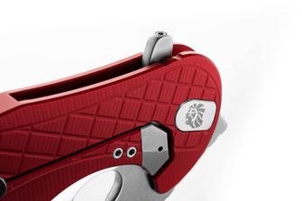 Coltello Lionsteel tipo KARAMBIT sviluppato in collaborazione con Emerson Design. L.E. ONE 1 A RS Rosso/pietra lavata