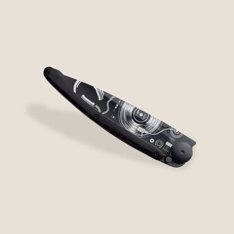 Coltello pieghevole Deejo Tattoo Legno di ebano nero Vinile