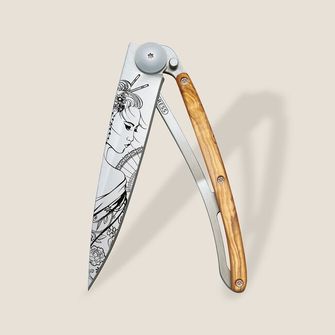 Coltello di chiusura Deejo Tattoo legno Geisha