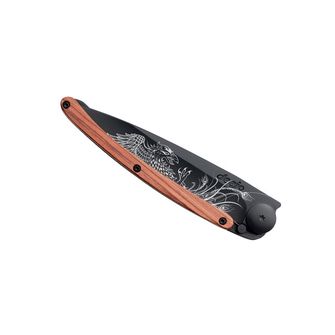 Coltello di chiusura Deejo Tattoo Legno di corallo nero Phoenix