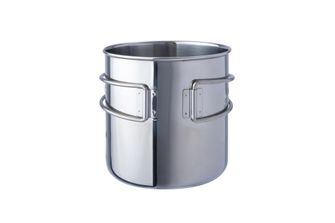 BasicNature Space Safer Tazza in acciaio inox da 0,6 l con manico pieghevole