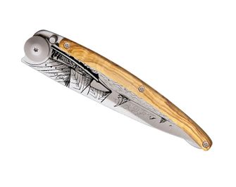 Coltello di chiusura Deejo Tattoo legno Vela