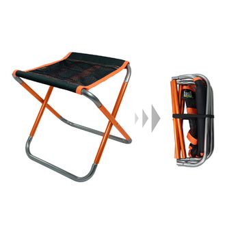 BasicNature Sedia pieghevole Compact 2.0 nero / arancio