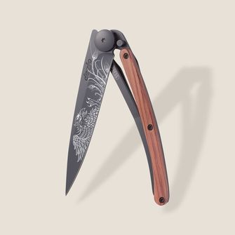 Coltello di chiusura Deejo Tattoo Legno di corallo nero Phoenix