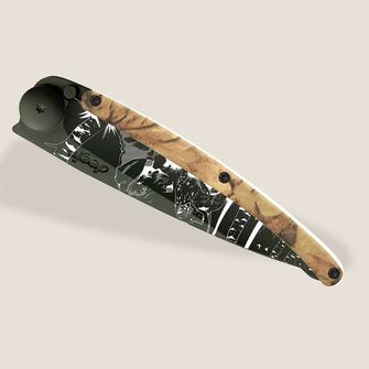 Deejo coltello di chiusura Tattoo nero marrone camo Huntig Day