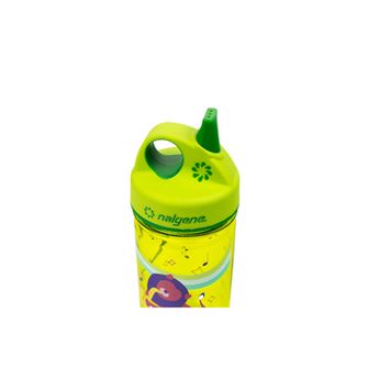 Nalgene Borraccia per bambini Grip-n-Gulp Sustain 0,35 l con coperchio verde, leone musicale