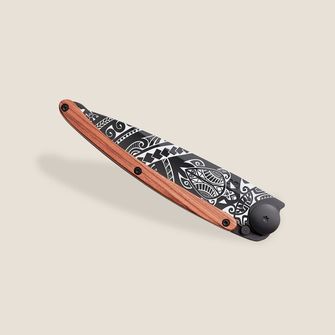 Coltello di chiusura Deejo Black tattoo coralwood polynesian