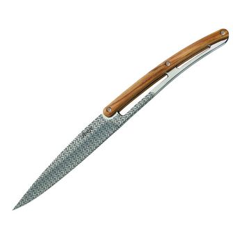 Deejo set di 6 coltelli lama lucida legno d&#039;ulivo design Geometria