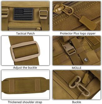 DRAGOWA Tactical Borsa tattica a tracolla Shrapnel, CP nero