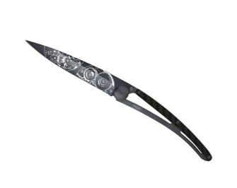 Coltello di chiusura Deejo Horlogerie nero carbonio orologiaio