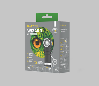 ArmyTek Wizard C2 Magnet Lampada frontale a LED bianchi con supporto magnetico 1200 lm 4800 h 64 g