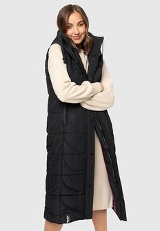 Navahoo BREZELCHEN Gilet lungo da donna, nero