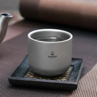 Silverant Tazza da tè in titanio a doppia parete 125 ml