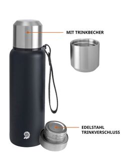 Origin Outdoors PureSteel Vacuum Thermos 1 l nero