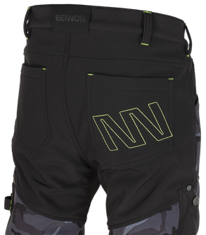 BENNON pantaloni softshell CAMOS, nero/grigio