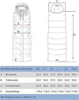 Navahoo BREZELCHEN Gilet lungo da donna, nero