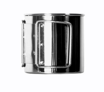 BasicNature Space Safer Mini Tazza in acciaio inox 0,35 l manico pieghevole