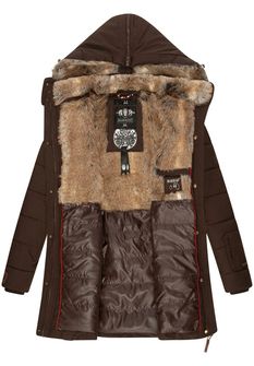 Marikoo LIEBLINGS JACKE Giacca invernale da donna con cappuccio, marrone scuro