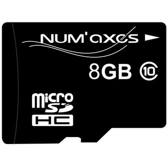 Scheda di memoria Micro SDHC Classe 10 da 8 GB di NUM&#039;AXES con adattatore