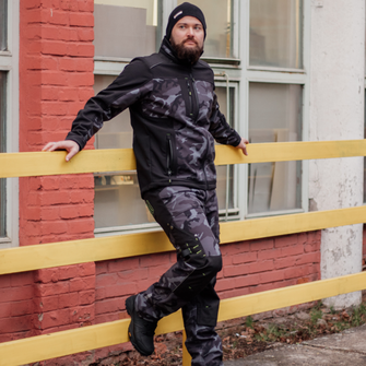 BENNON pantaloni softshell CAMOS, nero/grigio