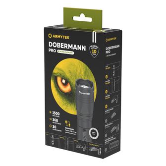 ArmyTek Dobermann Pro Torcia tascabile a LED bianchi 1400 lm potenza della batteria 114 g