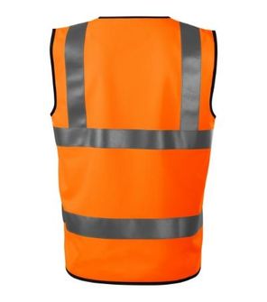 Gilet di sicurezza riflettente Rimeck HV Bright, arancione fluorescente