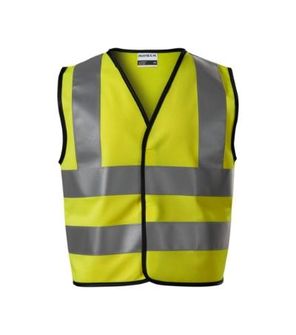 Gilet di sicurezza riflettente per bambini Rimeck HV Bright, giallo fluorescente