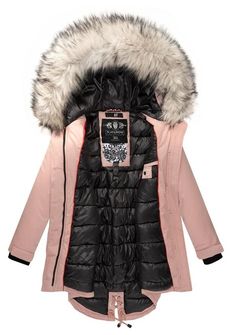 Navahoo LadyLike, giacca invernale da donna con cappuccio e pelliccia, rosa