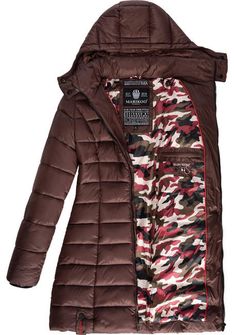 Marikoo ABENDSTERNCHEN Cappotto trapuntato da donna con cappuccio, marrone (cioccolato)