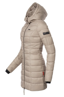 Marikoo ABENDSTERNCHEN Cappotto trapuntato da donna con cappuccio, tortora