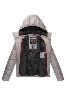 Navahoo KEY COLOR Giacca invernale da donna con cappuccio, grigio