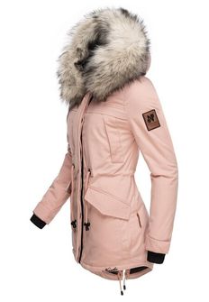 Navahoo LadyLike, giacca invernale da donna con cappuccio e pelliccia, rosa