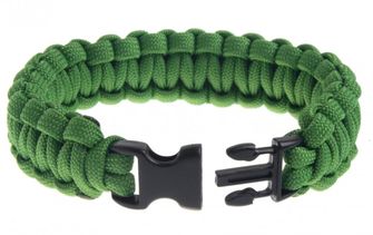 braccialetto paracord, fibbia in plastica, verde