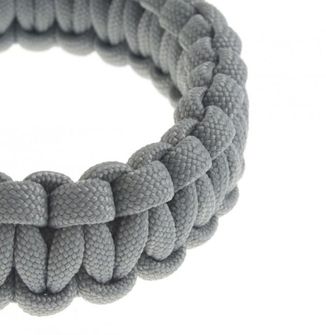 braccialetto paracord, fibbia in plastica, grigio