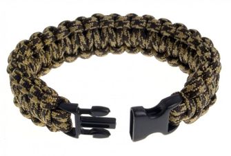 braccialetto paracord, fibbia in plastica, khaki-marrone