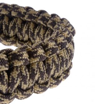 braccialetto paracord, fibbia in plastica, khaki-marrone