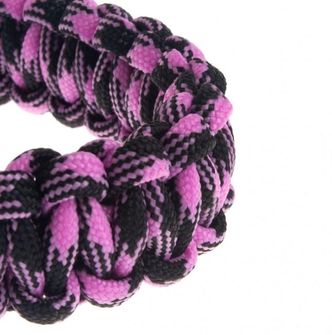 IT braccialetto paracord, fibbia in plastica, rosa-nero