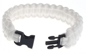 braccialetto paracord, fibbia in plastica, bianco