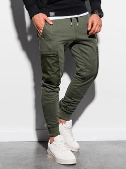 Pantaloni da uomo Ombre P917, kaki oliva